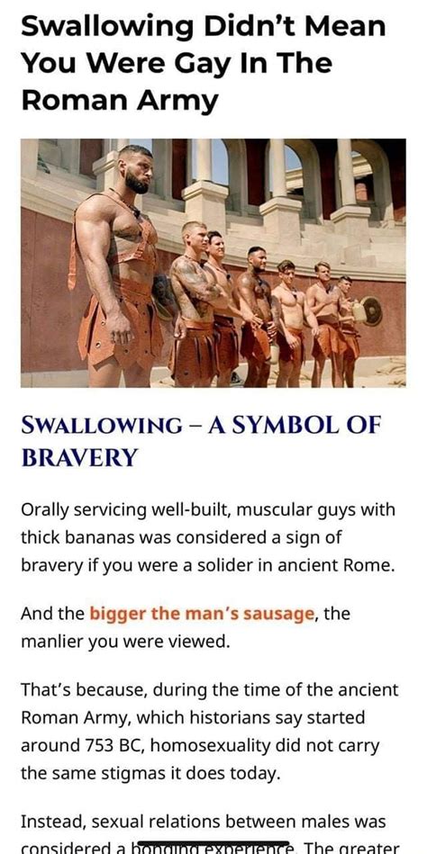 Swallowing Didn’t Mean You Were Gay In The Roman Army